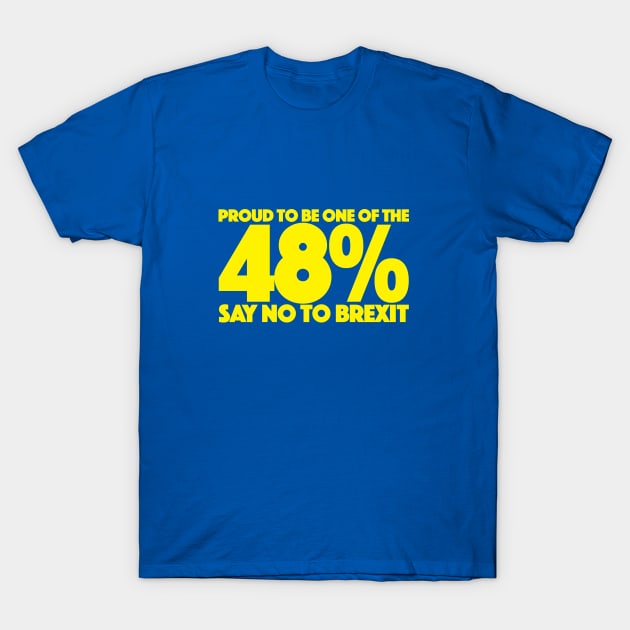 48% SAY NO TO BREXIT - YELLOW T-Shirt by CliffordHayes